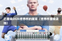 已晋级2026世界杯的国家（世界杯晋级资格）